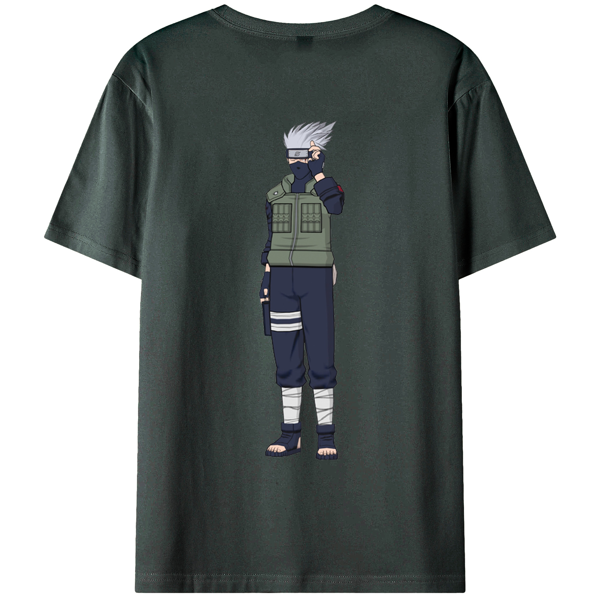 （画像用） NARUTO -ナルト- はたけ カカシ Hatake Kakashi 綿100％ メンズ半袖Tシャツ（バックプリント） 通気性